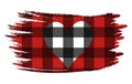 Valentine`s day banner hearts buffalo plaid vector illustration Royalty Free Stock Photo